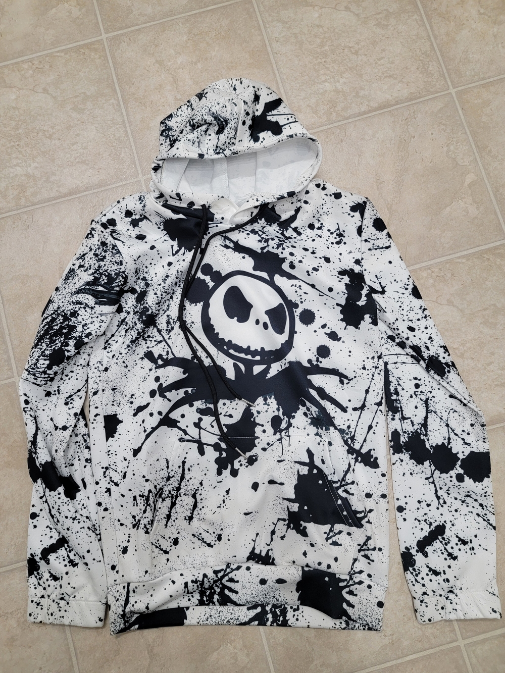Black & White Graphic Hoodie - Jack Skellington